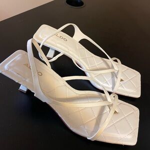 White Aldo Heels - NEVER WORN - Size 9